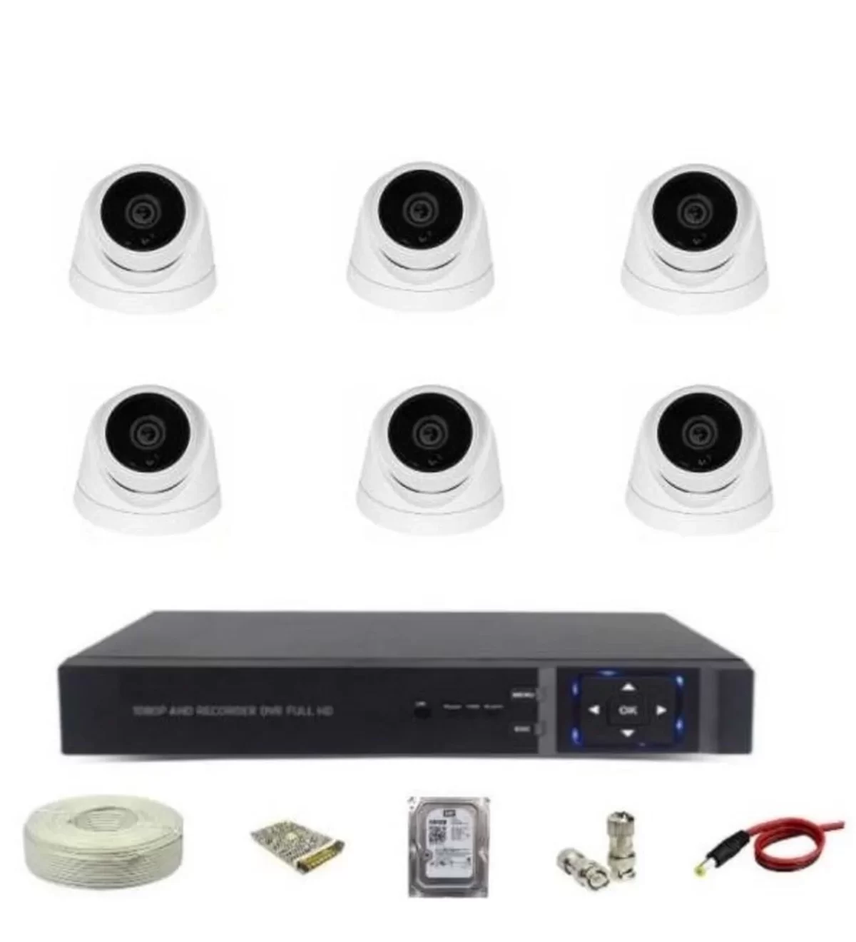 6 kameralı dome 2 mp kamera sistemi