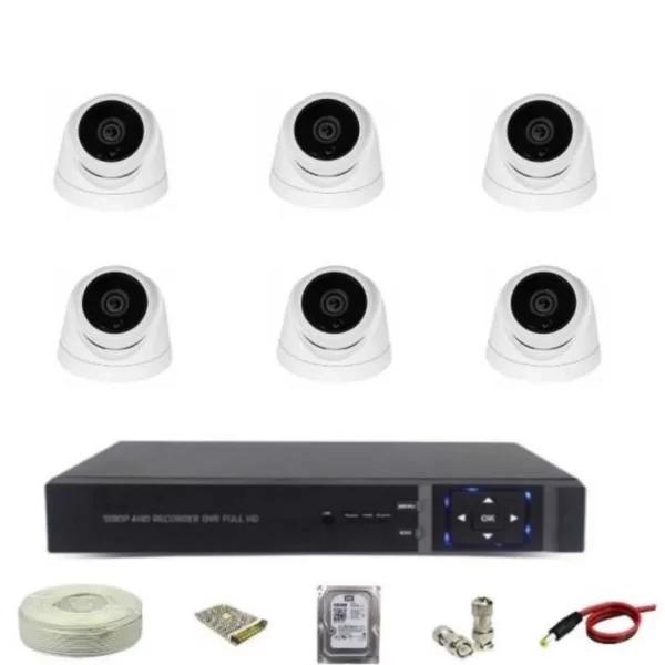 6 kameralı dome 2 mp kamera sistemi