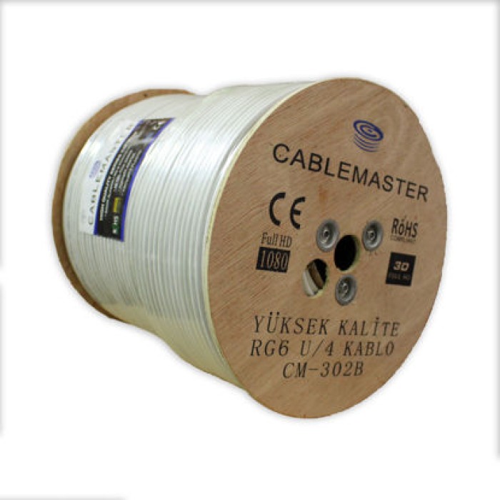 product 0001107 cablemaster cm 302 48 tel rg6 u4 bakir alasimli tahta makarali koaksiyel kablo 300mt 41566788311713830