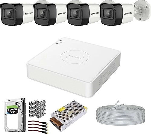 4 Kameralı 5MP HD Tvi Hikvision Güvenlik Kamera Seti