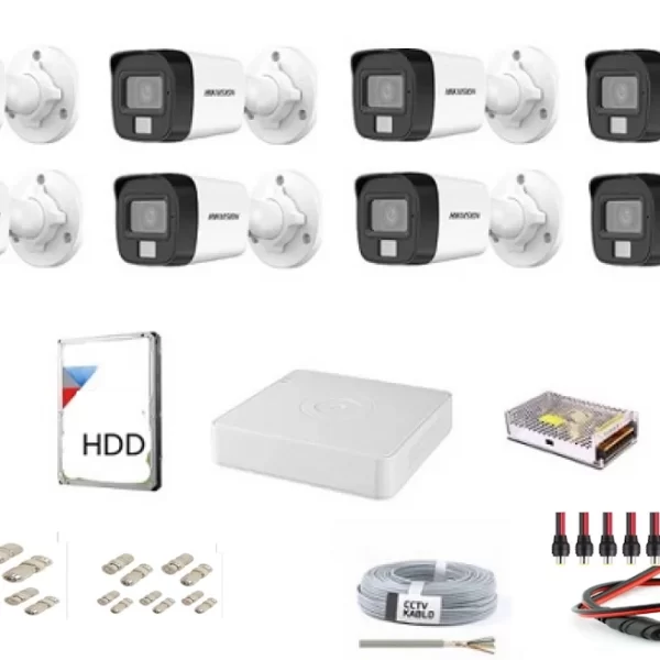 8 Kameralı 5MP Hikvision Hdtvi Güvenlik Kamera Seti