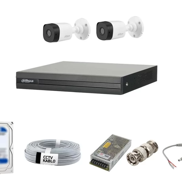 Dahua 2 Kameralı 1080p Bullet Paket Sistem