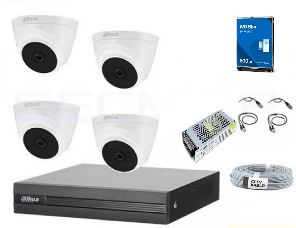 Dahua 4 Kameralı Hdcvi 1080p Dome Paket Sistem