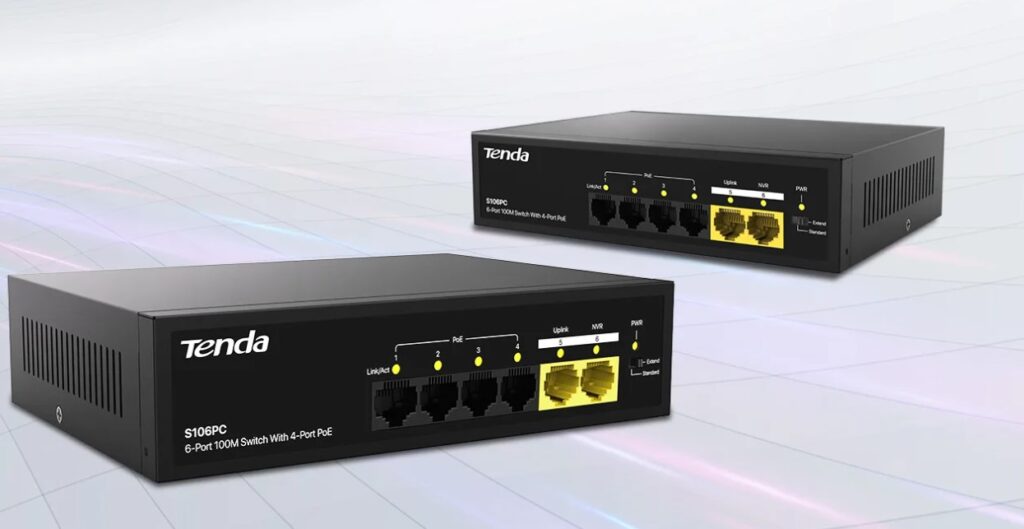 TENDA S106PC SWT S106PC 6 Port 100M 4 Port PoE Switch