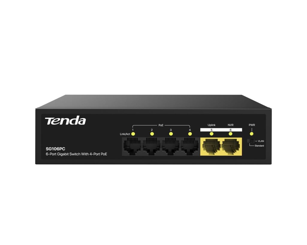 TENDA SG106PC SWT TENDA 6 Port Gigabit Lite PoE SwitcH