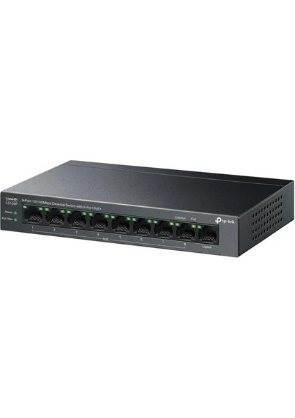 Tp link LS109P 8 Port PoE+ ile 9 Port 10 100Mbps Masaüstü Switch