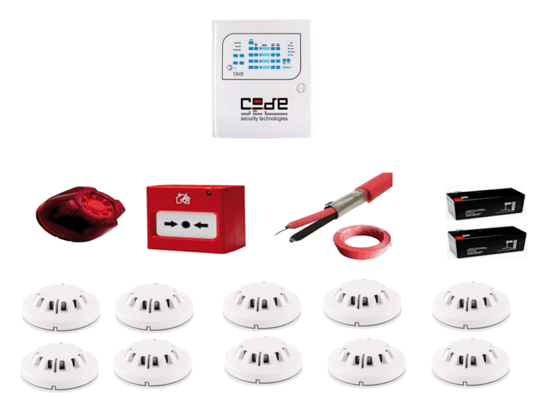 10 Dedektörlü Profesyonel Yangın Alarm Seti: On Noktada Koruma