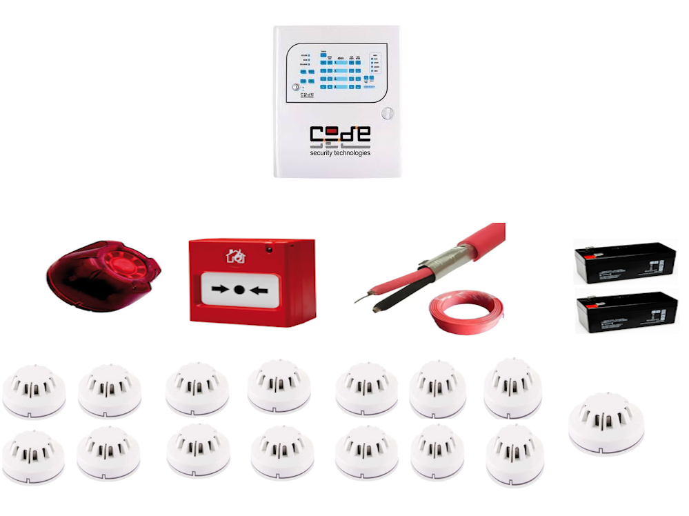 Codesec 15 Dedektörlü Yangın Alarm Seti