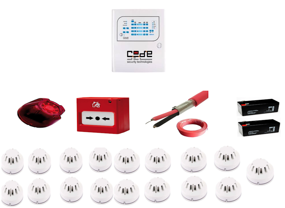 Codesec 17 Dedektörlü Kapsamlı Yangın Algılama ve Alarm Sistemi