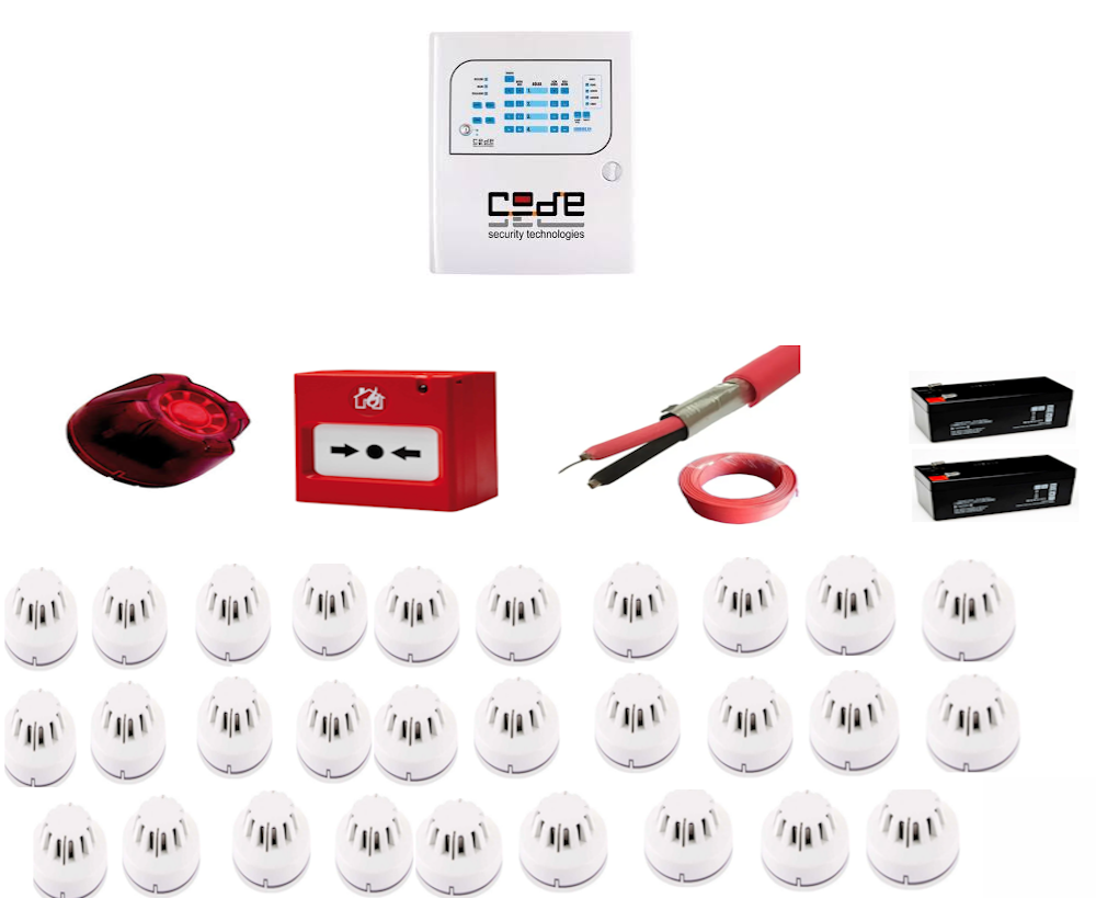 Codesec 29 Dedektörlü Geniş Kapsamlı Yangın Alarm Seti