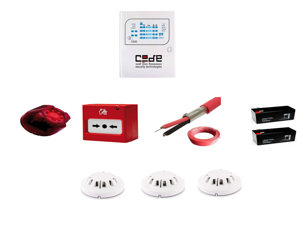 Codeces 3 Bölgeli Konvensiyonel Sertifikalı Arama Modüllü Yangın Alarm Seti
