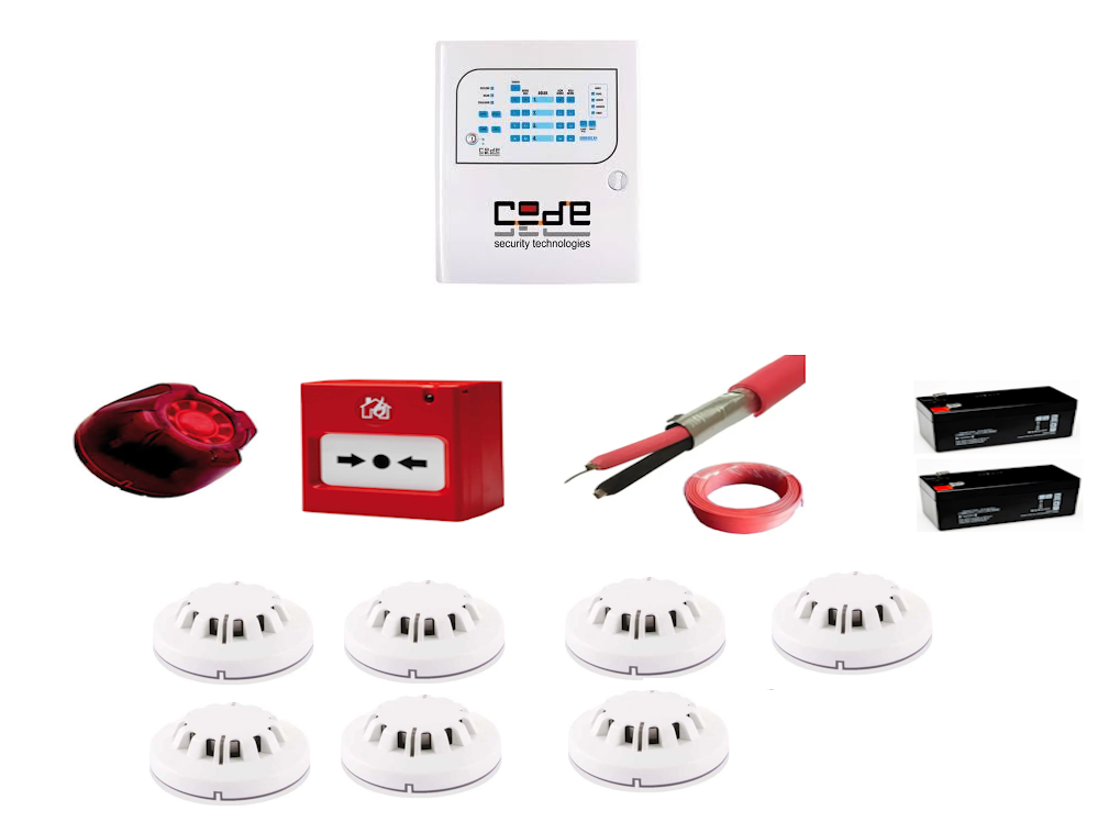 Yangın İhbar Alarm Seti Codesec Sertifikalı 7 Dedektörlü