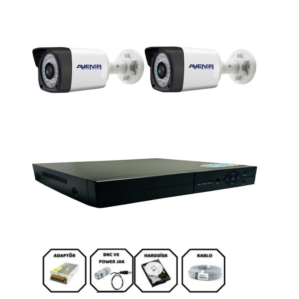 Avenir 2 Kameralı Full HD Güvenlik Kamera Seti