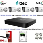 Ttec 2mp Dahili Sesli Ve Gece Renkli 4 Kameralı 500GB Disk Tak Çalıştır Hazır IP Kamera Seti
