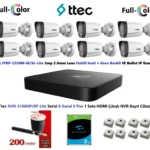 Ttec 2mp Dahili Sesli Ve Gece Renkli 8 Kameralı 2TB Disk Tak Çalıştır Hazır IP Kamera Seti
