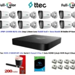 Ttec 2mp Dahili Sesli Ve Gece Renkli 8 Kameralı 1TB Disk Tak Çalıştır Hazır IP Kamera Seti
