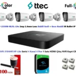 Ttec 2mp Dahili Sesli Ve Gece Renkli 4 Kameralı 4TB Disk Tak Çalıştır Hazır IP Kamera Seti