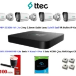 Ttec 2mp Mikrofonlu 4 Kameralı 2TB Disk Tak Çalıştır Hazır IP Kamera Seti