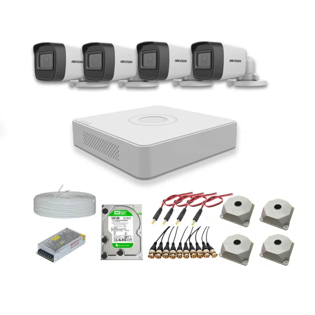 Hikvision 2mp 4 kameralı Dış ortam AHD HD-TVI Full Kamera Seti 2TB Disk