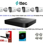 Ttec 2mp Mikrofonlu 4 Kameralı 1TB Disk Tak Çalıştır Hazır IP Kamera Seti