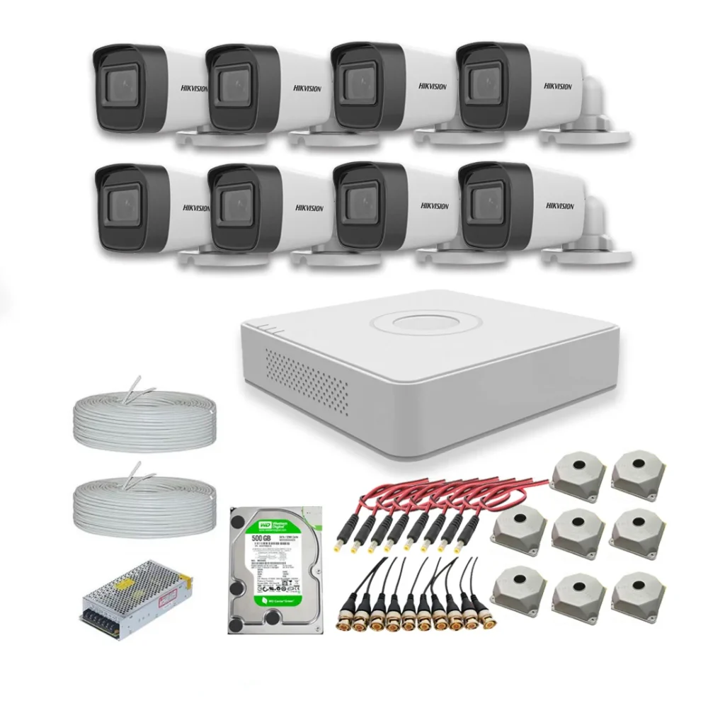Hikvision 2mp 8 kameralı Dış ortam AHD HD-TVI Full Kamera Seti 4TB Disk