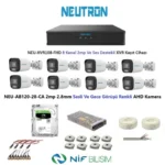 Neutron 2mp 8 kameralı Gece Renkli Sesli Dış ortam AHD Full Kamera Seti 500GB Disk NEU-AB120-28-CA