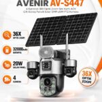 Avenir AV-S447 – 4 Kameralı 36X Optik Zoom Sım Kartlı Güneş Panelli Solar 12 Mp Esım Ptz Kamera